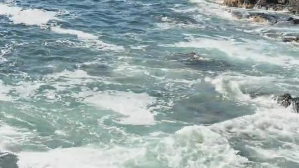 Breakwater Vlny Výhledem Jižní Pobřeží Atlantiku Blízkosti Kapského Města Jižní — Stock video