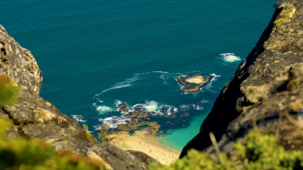 Steep Cliffs Turquoise Sea Cape Good Hope South Africa — Stock video