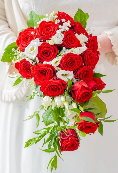 Flowers Bridal Bouquet Red White Roses — Stock Photo, Image