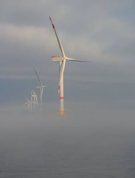 Bouw Windmolenpark Offshore Windturbine Noordzee — Stockfoto