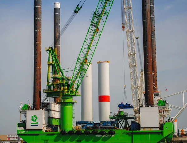 België Noordzee België April 2023 Windenergiebedrijf Repower Geosea Als Voorbereiding — Stockfoto