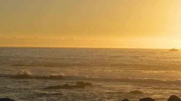 Sonnenuntergang Grünen Punkt Kapstadt Der Atlantikküste — Stockvideo