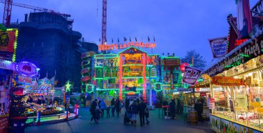 Hamburg - Germany, March 22, 2024: Hamburg Winter Dom with its rides and various stalls at the largest fair in northern Germany clipart