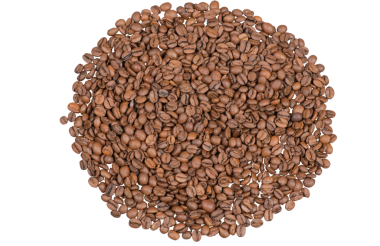 Şeffaf arkaplanda kahve çekirdekleri var.