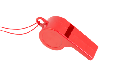 Png dosyası olarak hazırlanan saydam bir arkaplanda hakem düdüğü