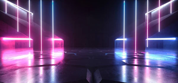 Láseres Neon Beam Cyber Electric Purple Blue Light Sci Alien — Foto de Stock