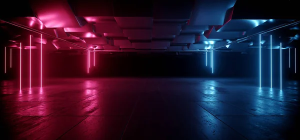 Neon Sci Futuristic Underground Cyber Electric Purple Blue Vibrant Glowing — Stock Photo, Image