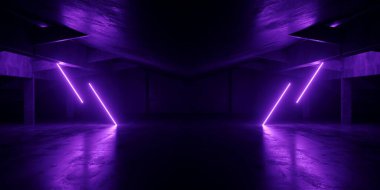 Violet Vibrant Parlayan Uzay Gemisi Uzaylı Lazerleri Cyberpunk Sahne Aracı Parlak Kürsü Parlak Tünel Koridoru Gerçekçi Bilim Kurgu Futuristik Karanlık Beton Bodrumu Yeraltı Mağazası 3D Resim Odası