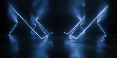 Bilimkurgu Temizliği Siber Beton Oyun Deposu Oyun Mağazası Grunge Garajı Parlak Arkaplan Lazeri Boş Hangar Stüdyo Stüdyo Arkaplan 3D Görüntü