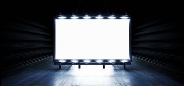 Sci Fi Billboard Showroom Ticari Boş Uçak Ticari Alanı Gerçekçi Depo Odası Stüdyo Aydınlık Beton Beton Beton Metal Yapısı 3B Resim