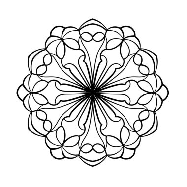 Vektör mandala deseni. Boyama kitabı öğesi. Soyut dantel deseni. Etnik tarzda dekoratif süs.