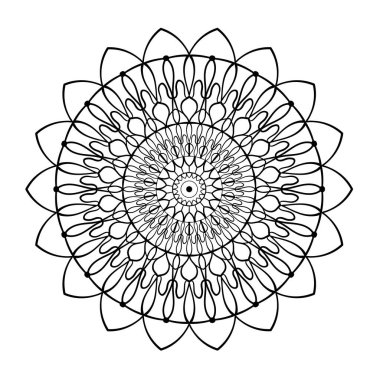 Vektör mandala deseni. Boyama kitabı öğesi. Soyut dantel deseni. Etnik tarzda dekoratif süs.