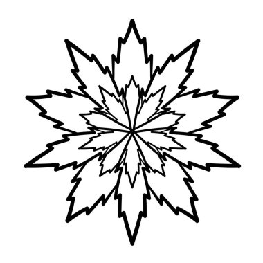 Kar taneleri. Vektör dekoratif tasarım ögesi. Boyama kitabı sayfası.