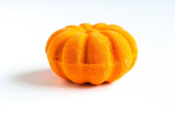 Vonná Oranžová Lázeňská Bomba Tvaru Dýně Produkt Péče Pleť — Stock fotografie