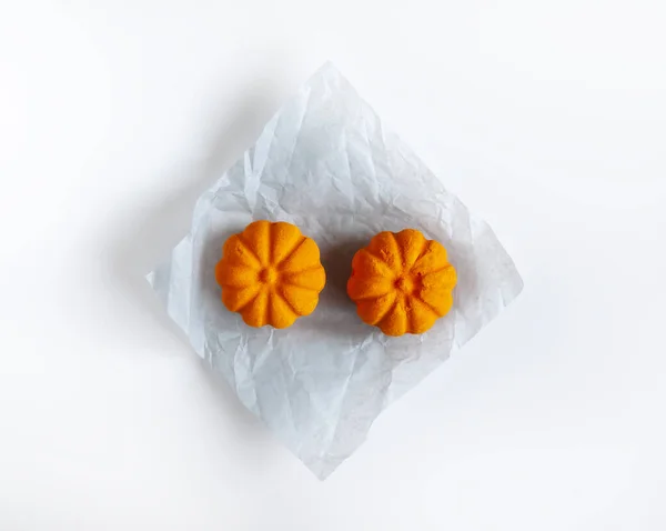 Bombes Bain Orange Parfumées Forme Citrouille Produits Soins Peau — Photo