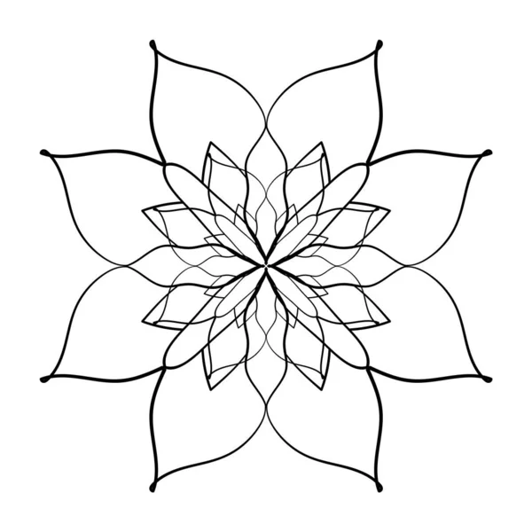 Ornement Mandala Livre Colorier Shirt Carte Voeux Autocollants Tatouages Décorations — Image vectorielle
