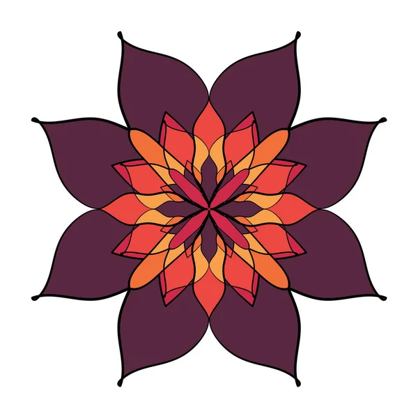 Mandala Colorido Adornos Decorativos Redondos Elementos Terapia Estrés — Vector de stock
