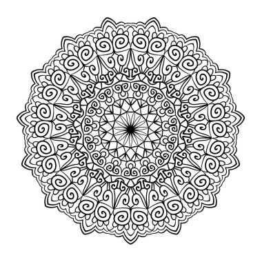 Dekoratif zarif arabesk. Vektör tasarım elemanı. Doodle mandala grafik tasarımı.
