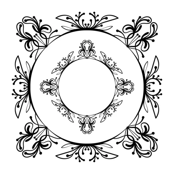 Ручной Рисунок Рамки Белом Фоне Декоративный Элемент Векторного Дизайна Пространством — стоковый вектор