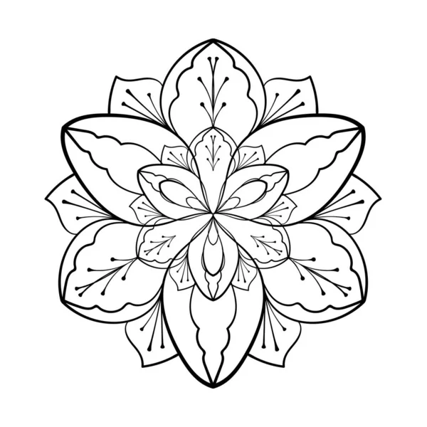 Decorativo Elegante Arabesco Elemento Design Vetorial Doodle Mandala Design Gráfico — Vetor de Stock
