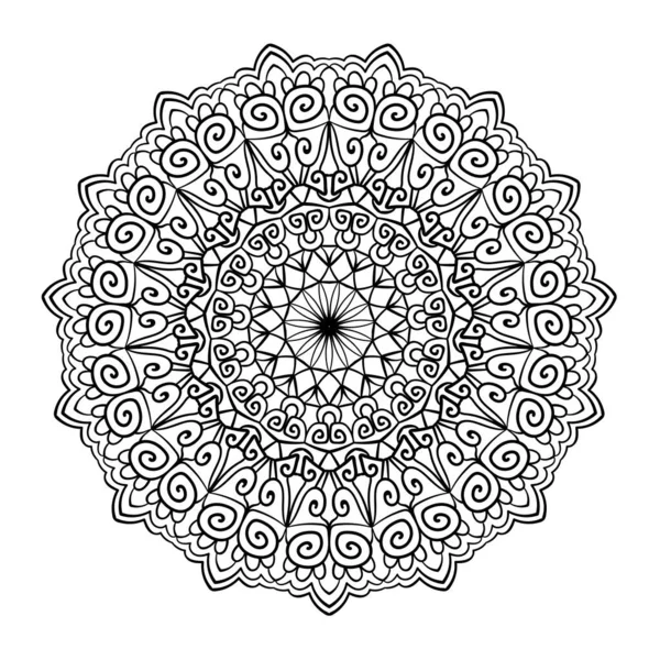 Dekoratif Zarif Arabesk Vektör Tasarım Elemanı Doodle Mandala Grafik Tasarımı — Stok Vektör