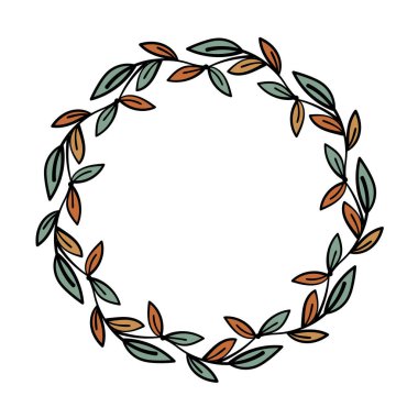 Döner çerçeve. Çiçek çelengi. Grafik tasarımı için dekoratif öge.