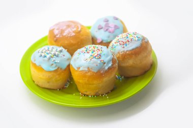 Glazed decorated homemade traditional sweet cake for Easter holidays.