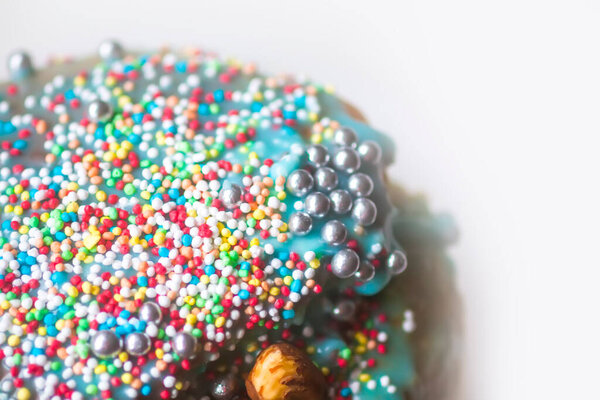 Glazed decorated homemade traditional sweet cake for Easter holidays.