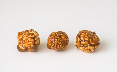 Sweet ready-to-eat popcorn close up.