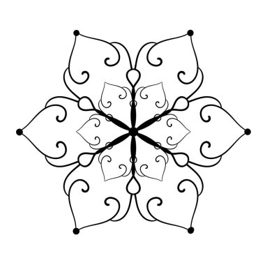 Mandala floral pattern. Coloring book page element for adult or children.