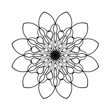 Mandala floral pattern. Coloring book page element for adult or children.