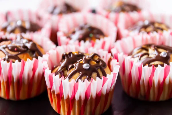 Słodki Deser Bliska Muffinki Czekoladowe — Zdjęcie stockowe