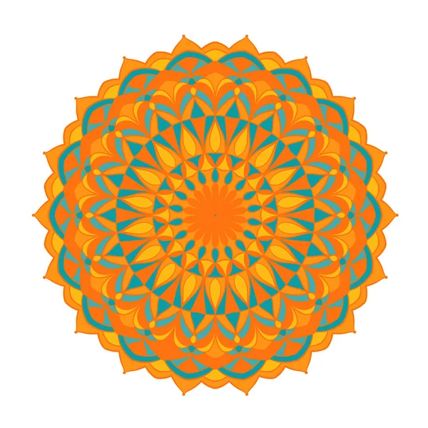 Patrón Circular Mandala Ornamental Elegante Para Henna Tatuaje Pegatinas Decorativas — Vector de stock