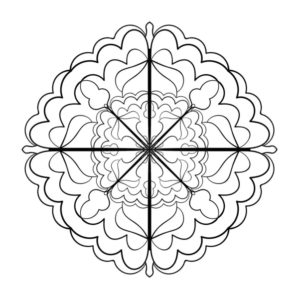 Αφηρημένο Κόσμημα Mandala Κομψό Μοτίβο Στοιχείο Χρωματισμού Σελίδας — Διανυσματικό Αρχείο