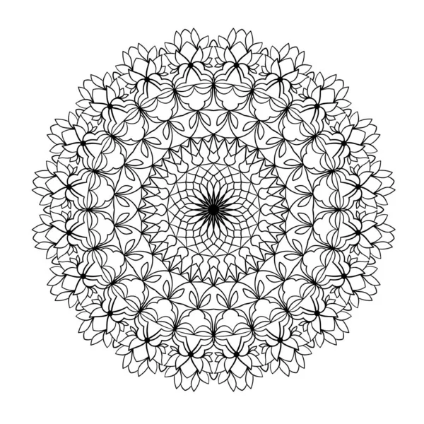 Ornement Abstrait Mandala Motif Élégant Coloriage Élément Page — Image vectorielle