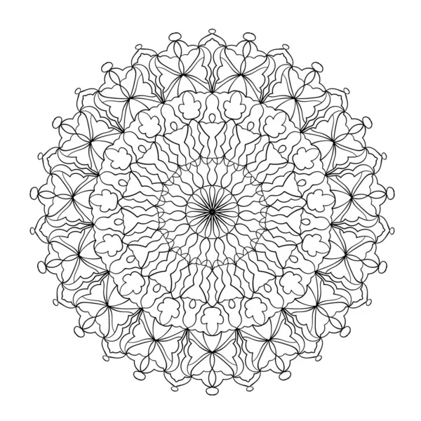 Kreisförmiges Muster Elegantes Ziermandala Für Henna Tätowierung Dekorative Aufkleber Malvorlagen — Stockvektor