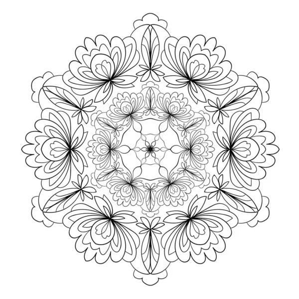 Αφηρημένο Κόσμημα Mandala Κομψό Μοτίβο Στοιχείο Χρωματισμού Σελίδας — Διανυσματικό Αρχείο
