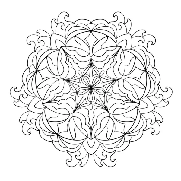 Abstrakt Prydnad Mandala Elegant Mönster Färgning Sida Element — Stock vektor