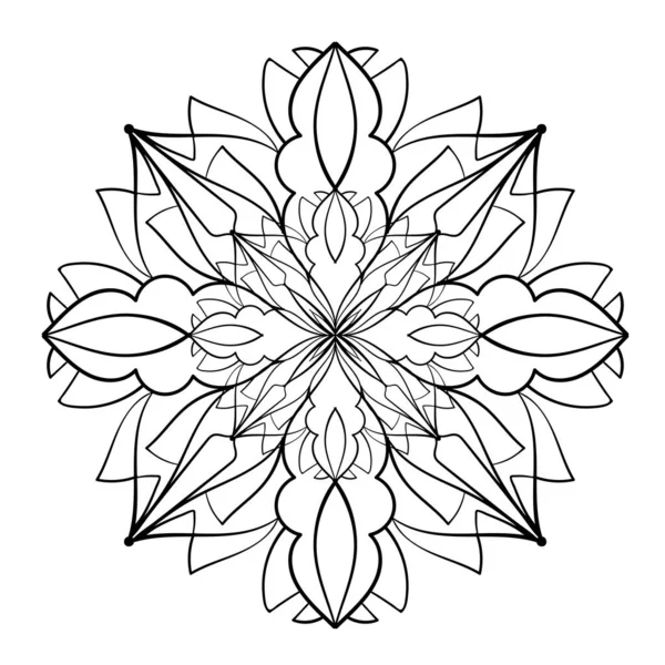 Adorno Abstracto Mandala Patrón Elegante Página Para Colorear Elemento — Archivo Imágenes Vectoriales