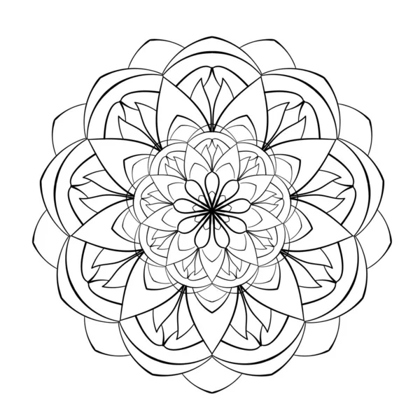 Ornement Abstrait Mandala Motif Élégant Coloriage Élément Page — Image vectorielle
