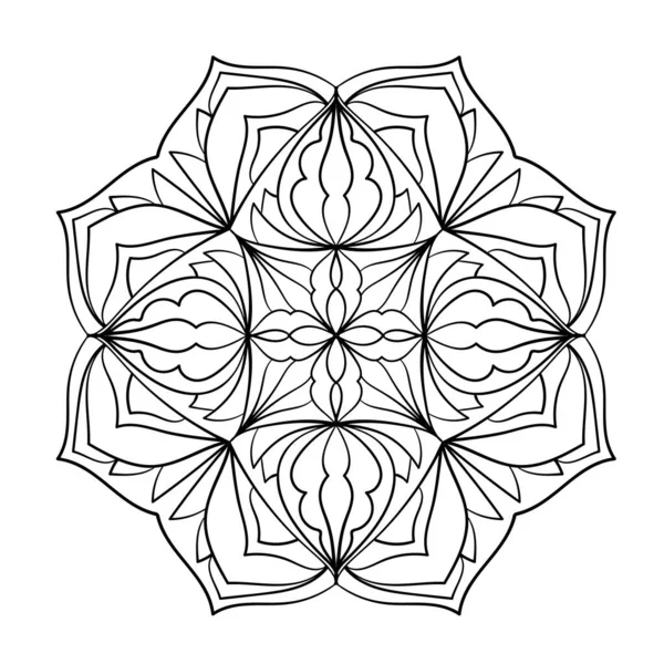 Adorno Abstracto Mandala Patrón Elegante Página Para Colorear Elemento — Archivo Imágenes Vectoriales