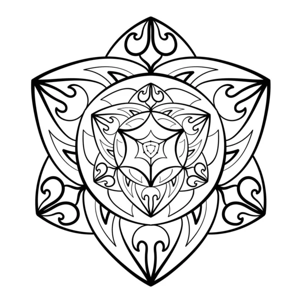 Ornamen Abstrak Mandala Pola Elegan Elemen Halaman Mewarnai - Stok Vektor