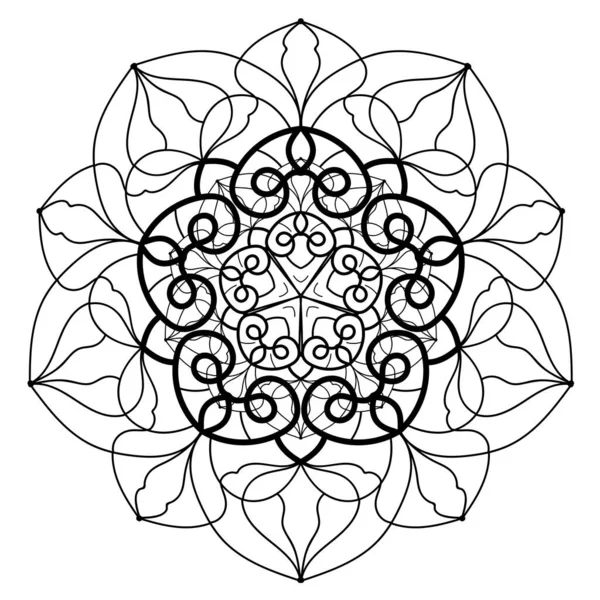 Patrón Circular Mandala Para Pegatinas Henna Tatuaje Decoración Web Adorno — Vector de stock