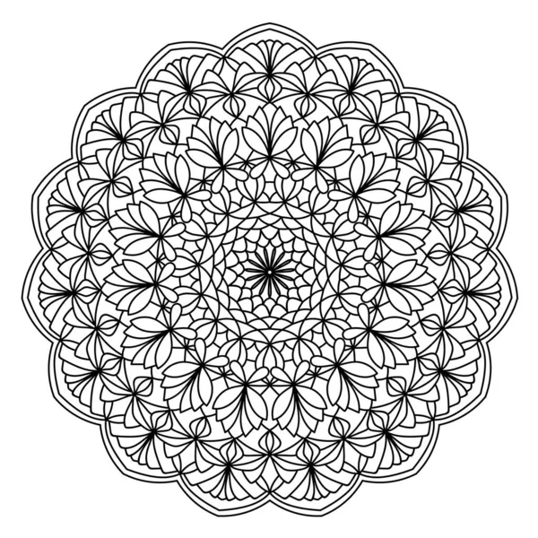 Patrón Circular Mandala Para Pegatinas Henna Tatuaje Decoración Web Adorno — Archivo Imágenes Vectoriales