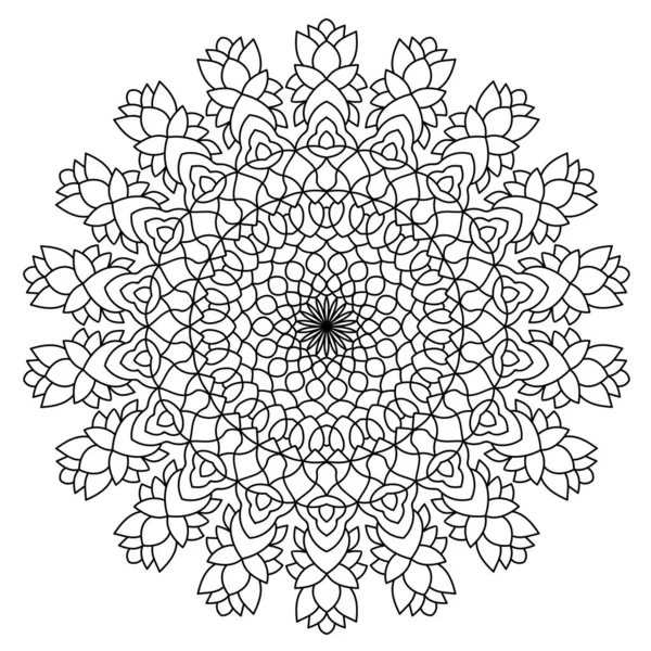Circular Mandala Pattern Stickers Henna Tattoo Decoration Web 장식용 Coloring — 스톡 벡터