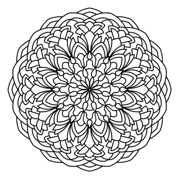Circular Mandala Pattern Stickers Henna Tattoo Decoration Web Decorative Ornament — Stock Vector
