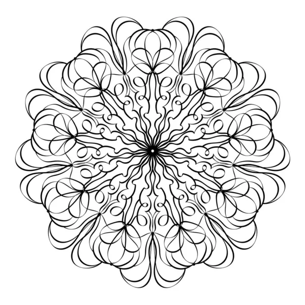 Circular Mandala Pattern Stickers Henna Tattoo Decoration Web Decorative Ornament — Stock Vector