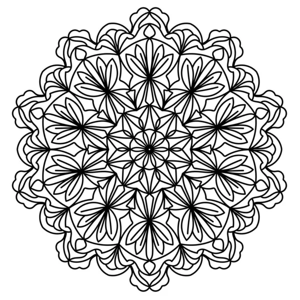 Cirkulär Mandala Mönster För Klistermärken Henna Tatuering Dekoration Webben Dekorativ — Stock vektor