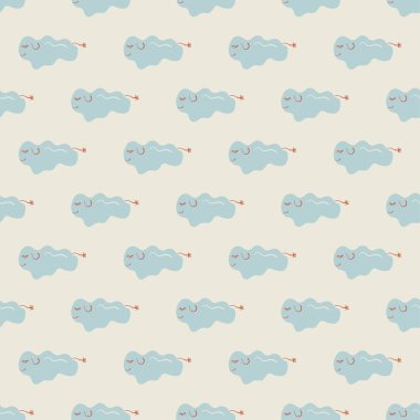 Garip hayvan unsurları olan çağdaş bir model. Yüzey tasarımı için vektörsüz desen.