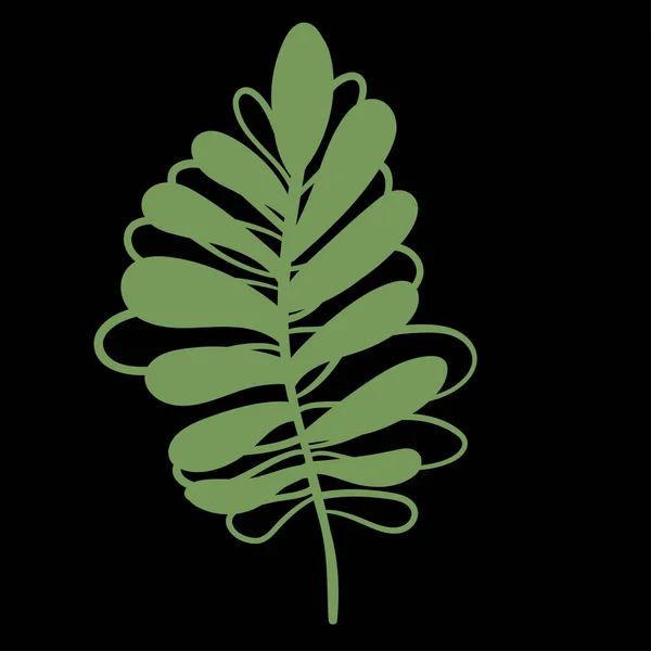Yeşil Bitki Yaprağı Vektör Illüstrasyonu — Stok Vektör
